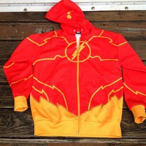 The Flash Ant Team Sports Hoodie Zip Front Sweatshirt S Red Gold Lighting Bolt